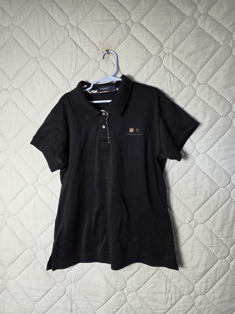 Burberry Eddie Pique Polo Short Sleeve Shirt Top Kid's  Sz L Black
Good conditio
